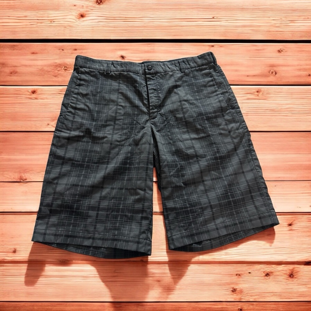 Nike Golf Tour Performance Dri-fit Shorts Mens 36 Black Grey Plaid